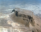 Aerial, Israel, view of Masada from the south west showing the ramp